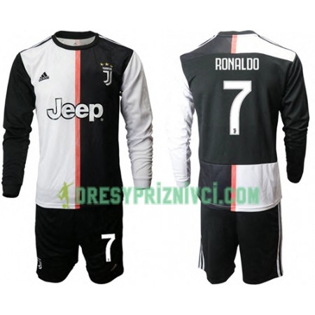 Fotbalový Komplet Juventus Ronaldo 7 Dětské Domácí 2019-2020 Dlouhý Rukáv (+ trenýrky)